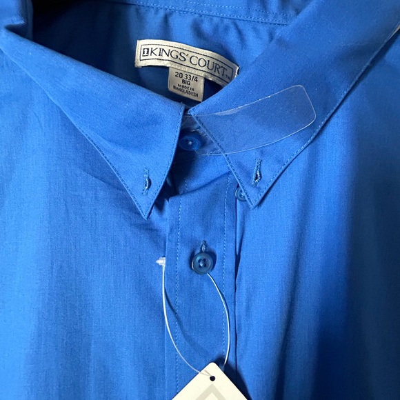 New!Kings Court Men’s dress shirt Big 20 33/4 Button down Long sleeves Collared - Picture 3 of 7